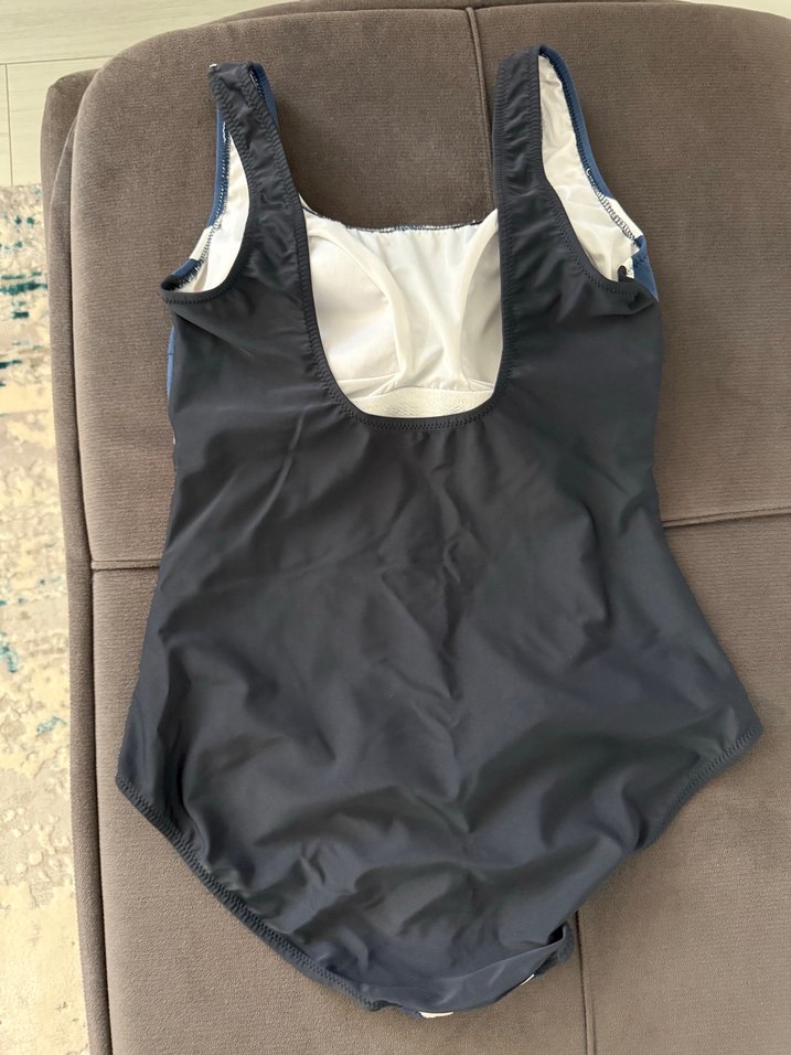 Çizgili Lacivert Kadın Mayo - Görsel 3