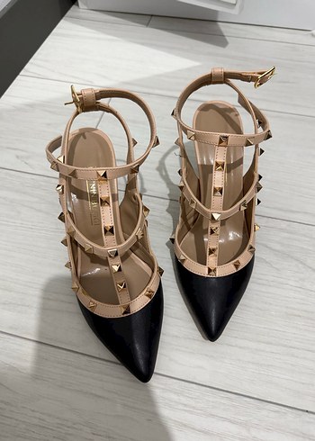 Siyah Yılan Desenli Tokalı Stiletto - Görsel 2