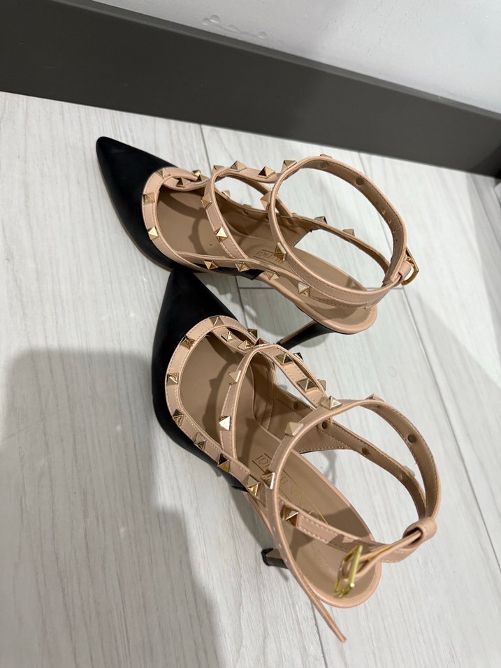 Siyah Yılan Desenli Tokalı Stiletto - Görsel 3