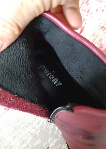 Bordo Deri Kadın Topuklu Bot - Görsel 5