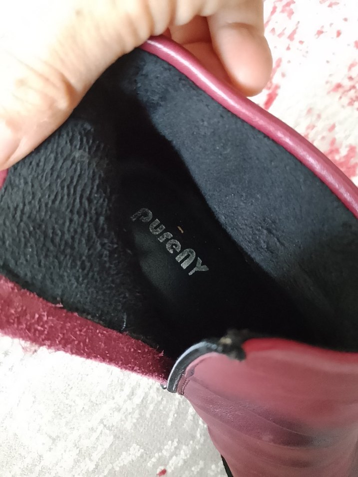 Bordo Deri Kadın Topuklu Bot - Görsel 5