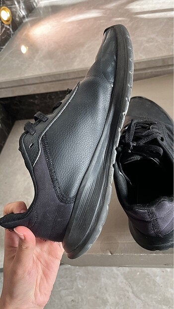 38 Beden siyah Renk Adidas siyah deri erkek ayakkabısı
