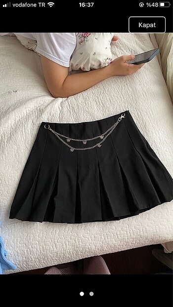Bershka pileli etek