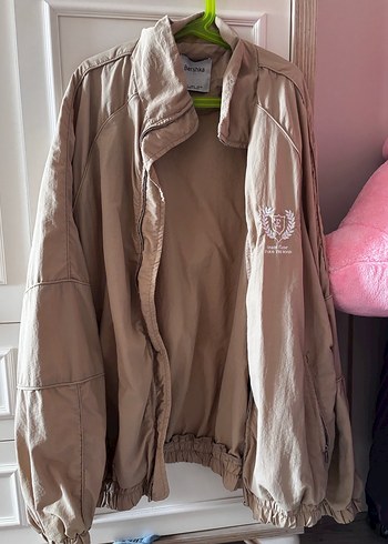 Bershka Bej Kadın Bomber Ceket, Normal Boy, Salaş