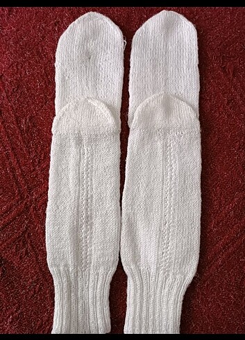 40 Beden beyaz Renk El emeği çorap 