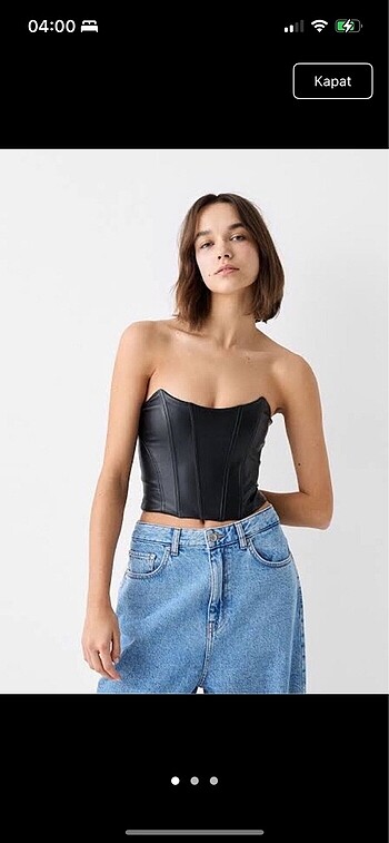bershka deri bustiyer
