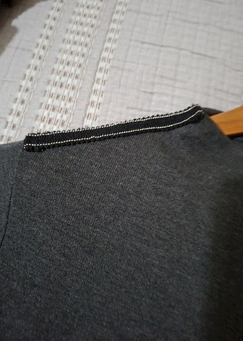 Gri ince tiriko Tunik - Görsel 2