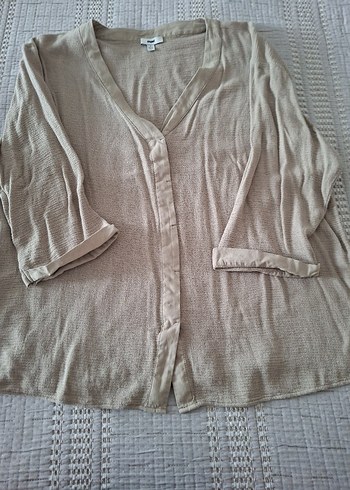 Bej  Keten Kadın buluz - Görsel 2