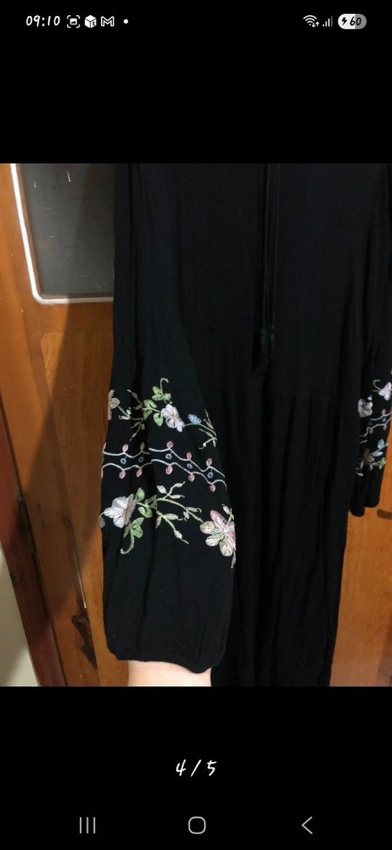 Siyah Uzun Kollu Gotik Kadın Elbise - Görsel 4