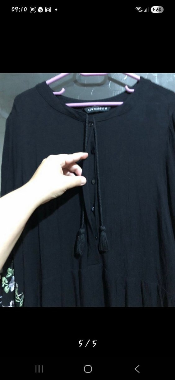 Siyah Uzun Kollu Gotik Kadın Elbise - Görsel 5