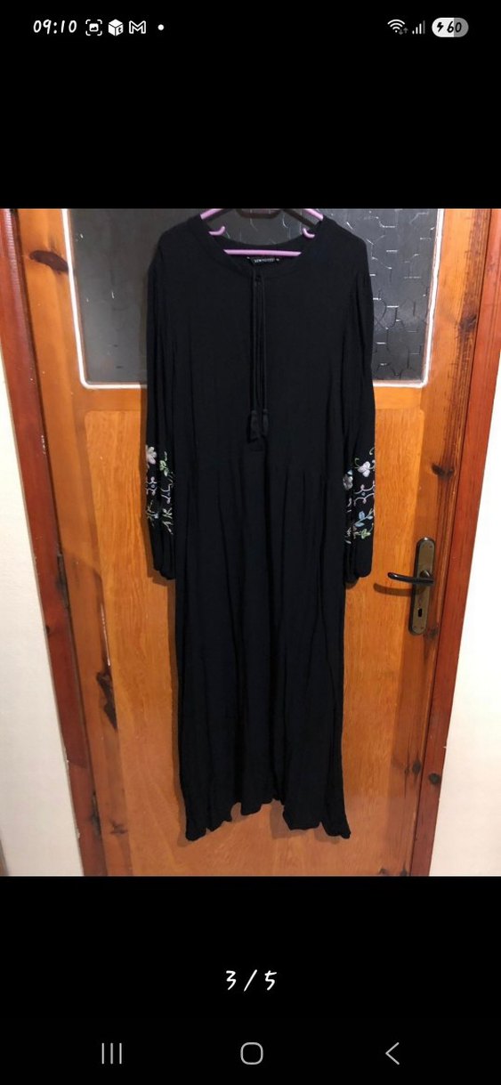 Siyah Uzun Kollu Gotik Kadın Elbise - Görsel 3