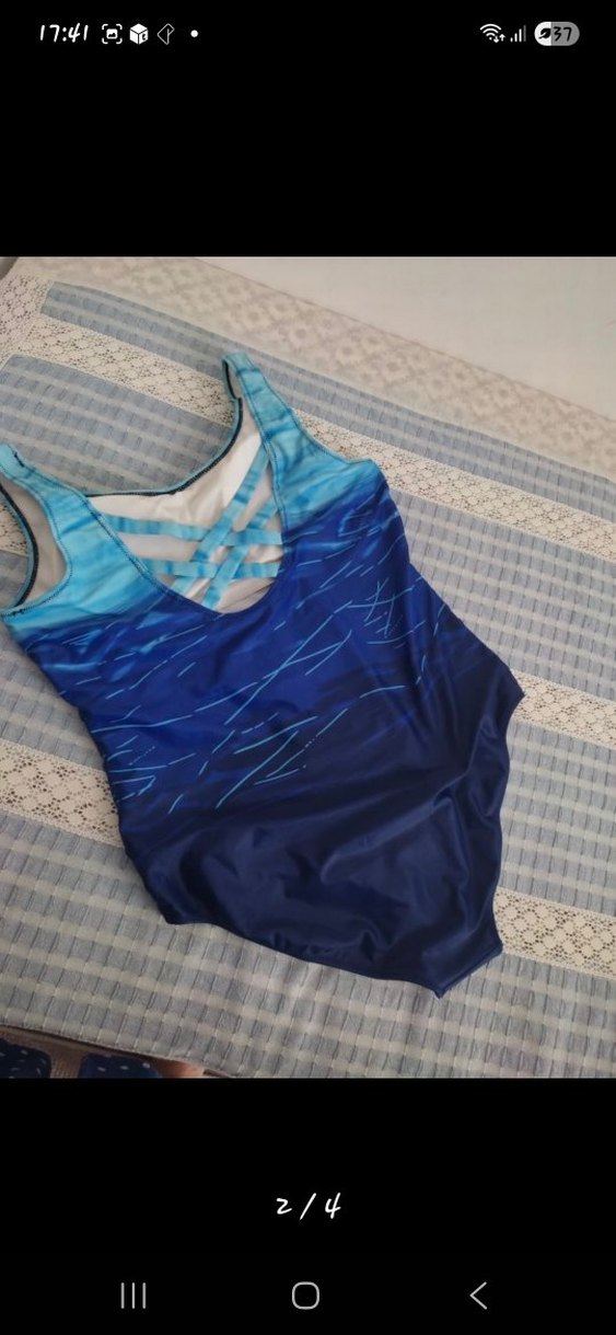 Lacivert Batik Desenli Kadın Mayo - Görsel 2