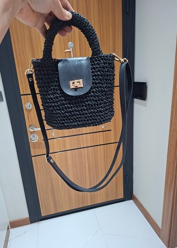 Siyah Örgü Kadın El Çantası - Görsel 4