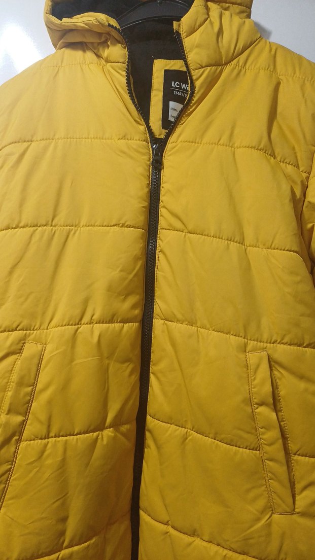 Sarı Fermuarlı Kışlık Mont unisex dir - Görsel 2