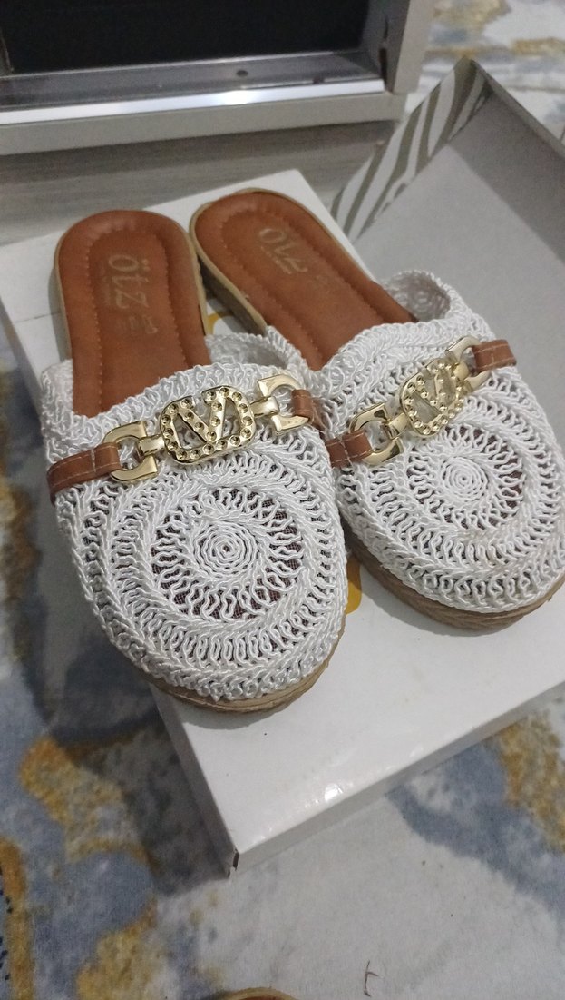 Nakışlı Bej Kadın Terlik - Görsel 4