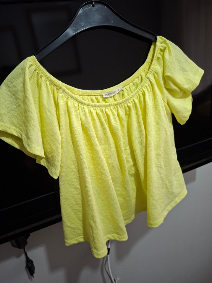 sarı krop tişört - Görsel 2