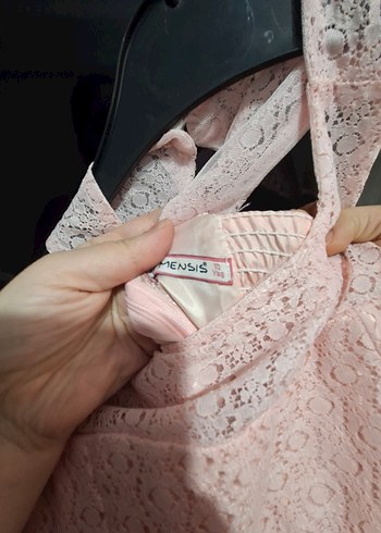 Kız Çocuk Pembe Dantel Elbise - Görsel 4