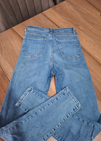 Kadın Mavi Mini Denim Pantolon - Görsel 3