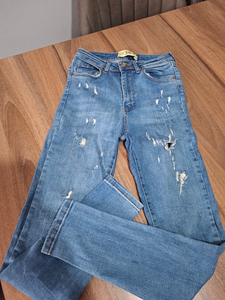 Kadın Mavi Mini Denim Pantolon - Görsel 2
