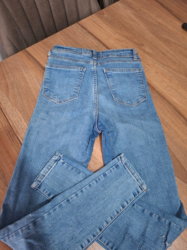 Kadın Mavi Mini Denim Pantolon - Görsel 3