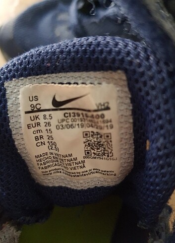 26 Beden lacivert Renk Nike Çocuk spor ayakkabi