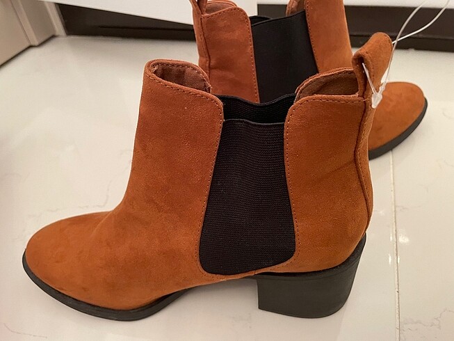 37 Beden H&M kalın topuk Taba bot