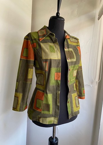 Zara Düğmeli Vintage Desenli Kadın Gömlek