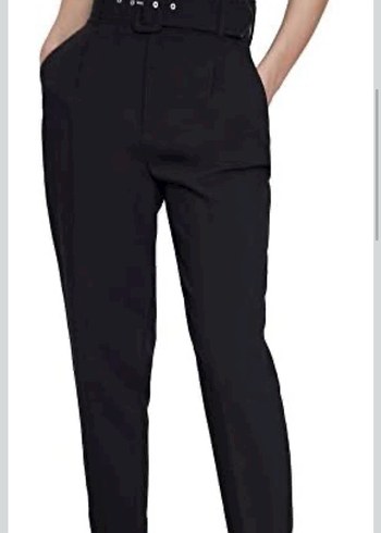 Zara Kadın Siyah Kemerli Kumaş Pantolon - Görsel 3
