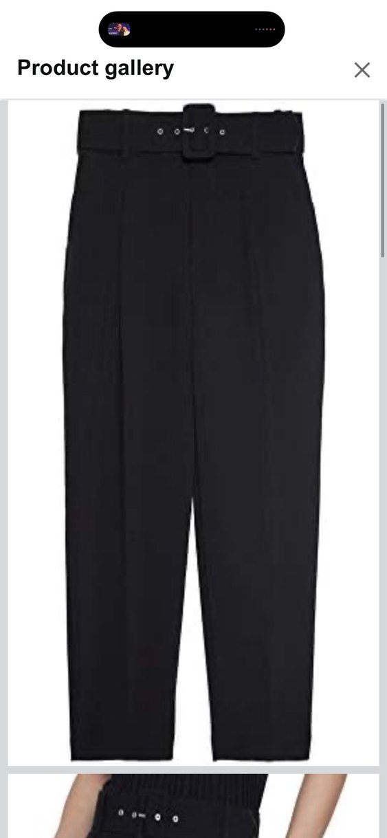 Zara Kadın Siyah Kemerli Kumaş Pantolon - Görsel 4