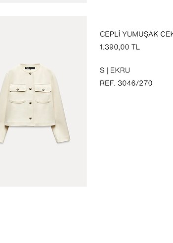 Zara Düğmeli Beyaz Kadın Mini ceket - Görsel 13