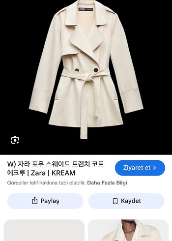 Zara Bej Süet Kemerli Midi Trençkot - Görsel 13