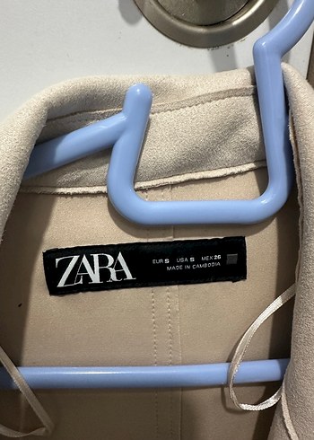 Zara Bej Süet Kemerli Midi Trençkot - Görsel 10