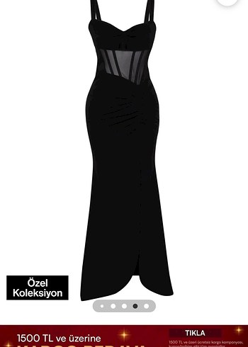 Trendyolmilla x zeynep tosun özel koleksiyon Straplez Uzun - Görsel 3