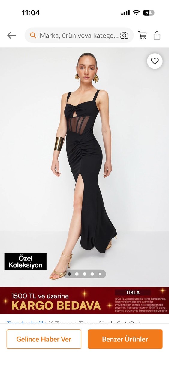 Trendyolmilla x zeynep tosun özel koleksiyon Straplez Uzun - Görsel 4