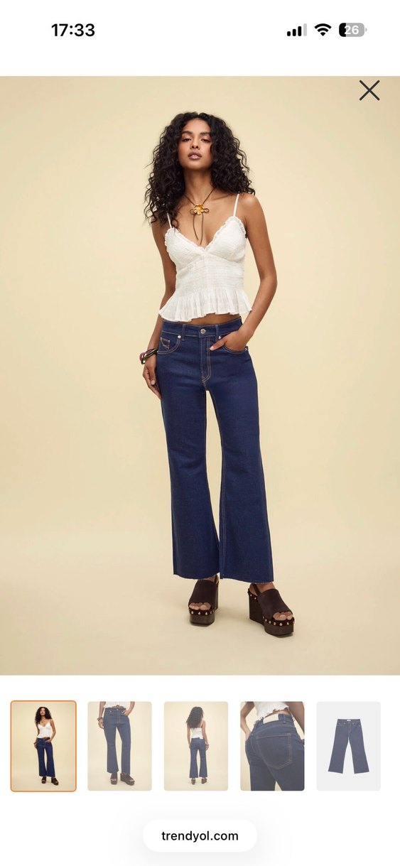 Stradivarius D78 kot pantolon jean pantolon - Görsel 2