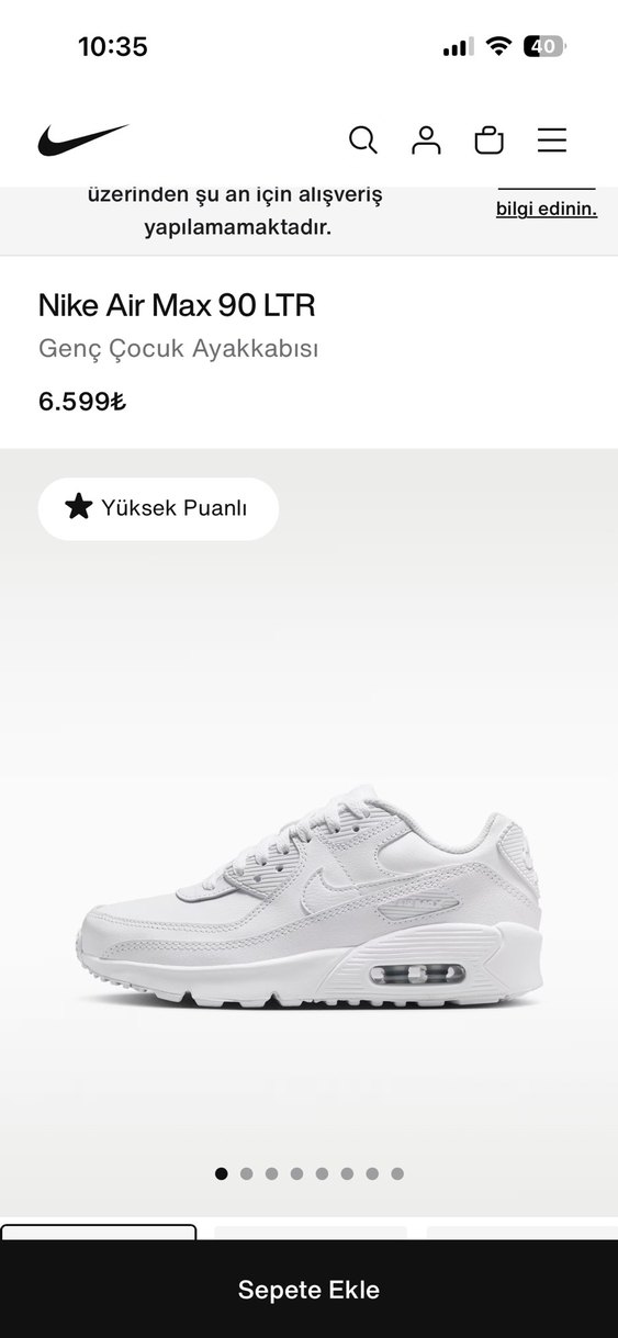 Nike air max 90 Beyaz Bağcıklı Kadın Spor Ayakkabı - Görsel 2