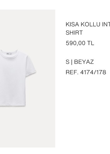 Zara Beyaz Pamuklu Kadın Kısa Kollu Tişört - Görsel 2