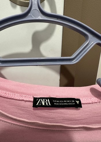Zara t-shirt Pembe Kısa Kollu Kadın Tişört - Görsel 4