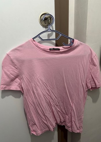 Zara t-shirt Pembe Kısa Kollu Kadın Tişört - Görsel 2