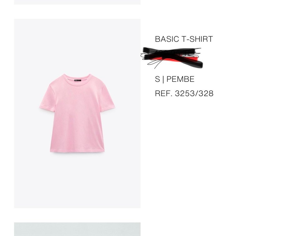 Zara t-shirt Pembe Kısa Kollu Kadın Tişört - Görsel 5