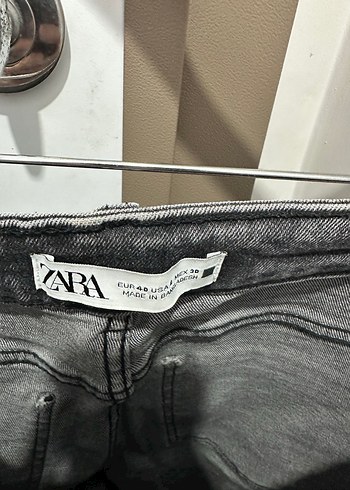 Zara high waist jean Gri Midi Kadın Denim Pantolon - Görsel 5