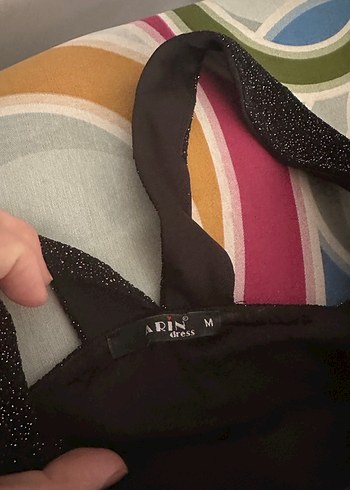 Siyah simli uzun abiye - Görsel 6