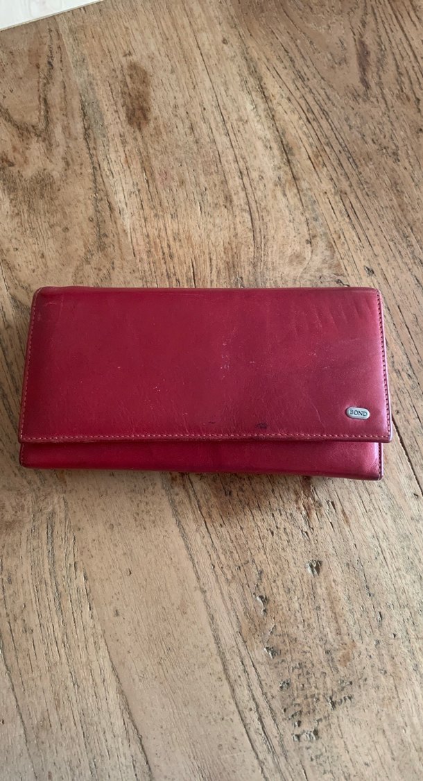 Kırmızı Parlak Deri Kadın Cüzdanı - Görsel 3