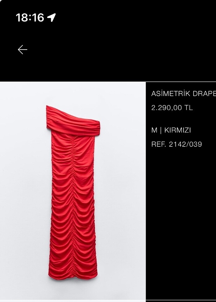 Zara Asimetrik Drapeli Triko Elbise - Görsel 5