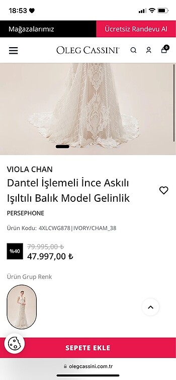 Oley Cassini Balık Gelinlik - Görsel 5