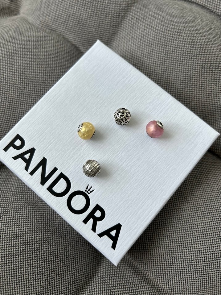 Pandora Pembe ve Gri Boncuklu Kadın Charm - Görsel 5