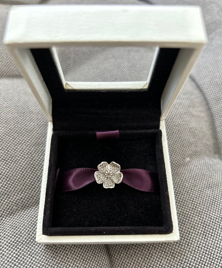 Mor Kurdeleli Çiçek Desenli Kadın Charm - Görsel 4