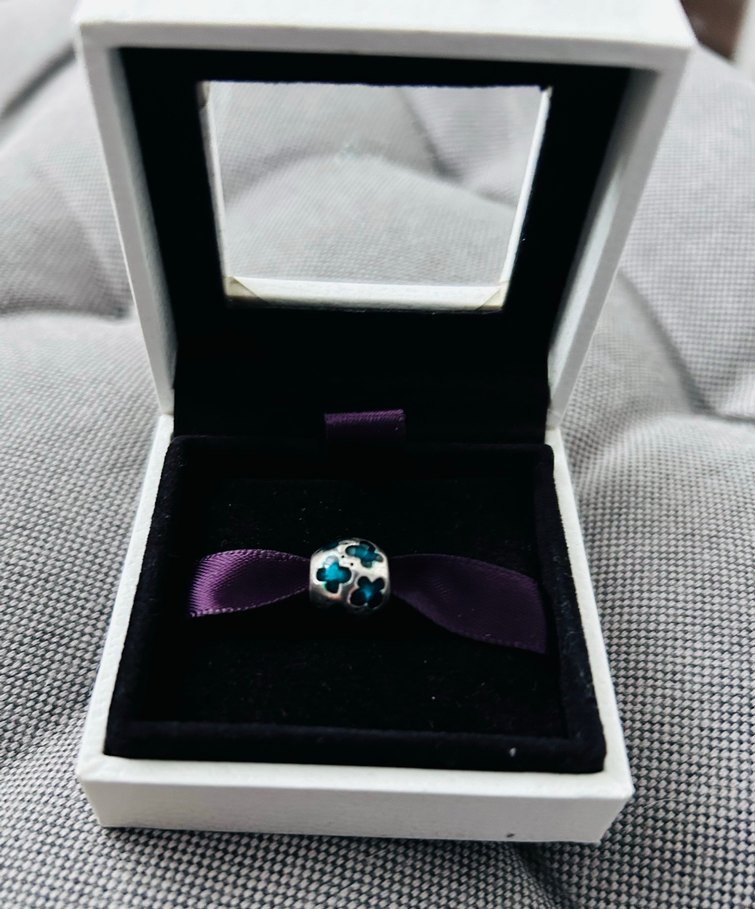 Turkuaz Renkli Kurdeleli Kadın Charm - Görsel 2