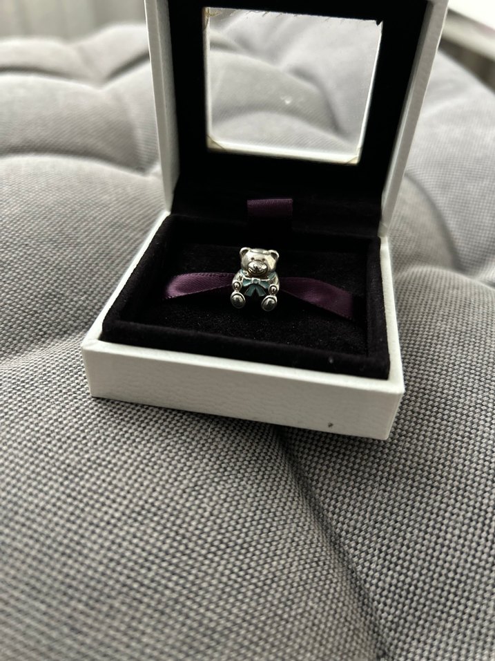 Boncuklu Mor Ayıcık Kadın Charm - Görsel 2