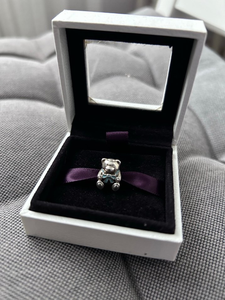 Boncuklu Mor Ayıcık Kadın Charm - Görsel 3